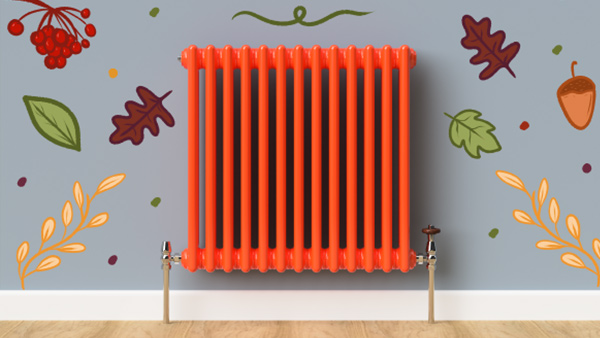 Traffic Orange column radiator.